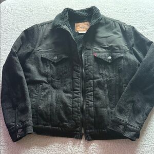 Levi's Men's Black Sherpa-Lined Jacket